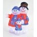Χριστουγεννιάτικη Φωτιζόμενη Ακρυλική Οικογένεια με Χιονάνθρωπους, με 60 LED (41cm)